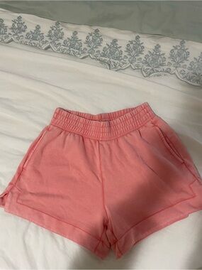 aerie Coral Pink Elastic-Waist Athletic Shorts